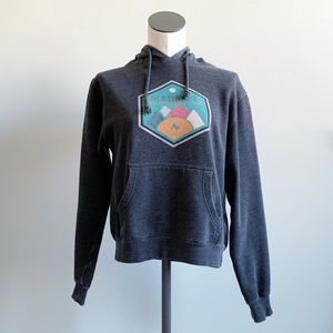 Marmot Logo Hooded Sweatshirt Hoodie Dark Gray or Faded Black, Size M